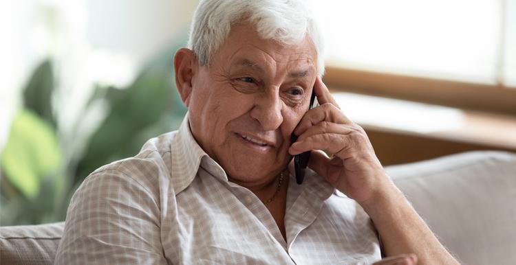 White man on the phone