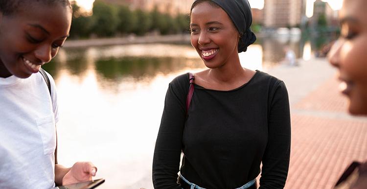 Black female teenager group