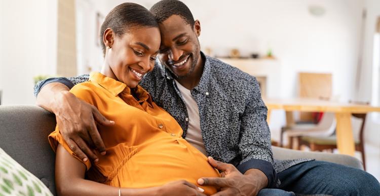 Pregnant woman and partner