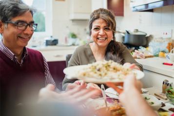 Family eating dinner 