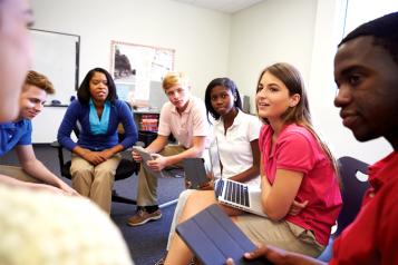 Teen group meeting