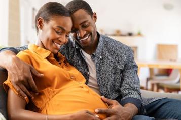 Pregnant woman and partner