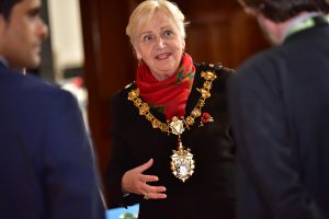 Mayor of Croydon Toni Letts with board members and staff